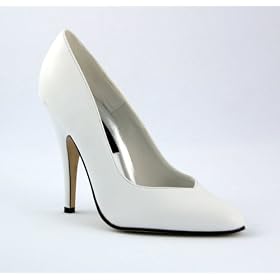 Seduce 5 Inch Sexy High Heel White Wedding Shoe Plain Pump