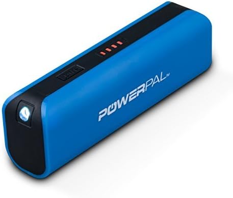 PowerPalTM Premium Compact Mini Portable Charger - External Battery 2600mAh Power Bank - **FREE** Carrying Case and Charge Cable Included - Compatible With Apple iPhone 6, 6 Plus, 5S, 5C, 5, 4S, iPad, Air, Mini, Samsung Galaxy S4, S3, Note, Nexus, LG, HTC, HTC One, Moto, Droid, Nokia Lumia 520, 1020 and most other Smartphones. Portable Battery Charger with **LED Flashlight AND LED Charge Meter**, Portable Phone Charger, USB Battery, Rechargeable Battery Backup, External Charger, USB Battery Charger - **LIFETIME REPLACMENT WARRANTY** - **GENUINE SAMSUNG BATTERY INSIDE** - Get the Coolest Brand for Him and Her! (Blue - Black)