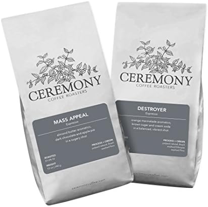 Ceremony Coffee Roasters - Espresso Variety Pack - Specialty Whole Bean or Ground Coffee- 2x12oz Bags (French Press - Coarse Grind)