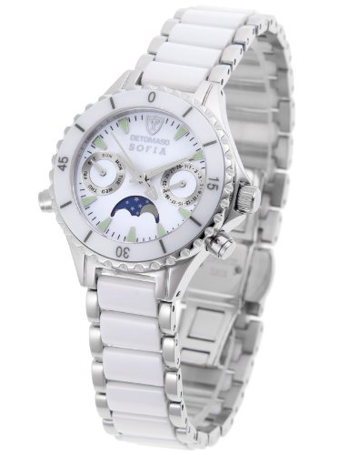Detomaso Sofia Keramik weiss Mondphase - Reloj 