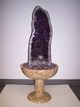 Aqua Amethyst Geode Fountain With Light And Crystal Sphere.