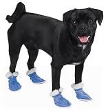 X-SMALL - Casual Canine Cozy Dog Boots - BLUE