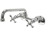 3 1/2 to 8 1/2 inch spread, wall mount kitchen faucet