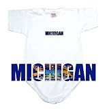 Baby Bodysuit White  Flag Michigan  State