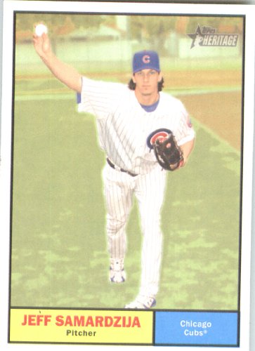 2010 Topps Heritage Baseball Card # 234 Jeff Samardzija - Chicago Cubs - Mint Condition - MLB Trading Card Shipped In Protective ScrewDown Display Case!