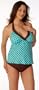 Teal & Brown Dot Maternity Swimsuit