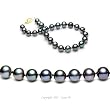 Single Strand 7-7.5 Inches 6-7mm Black Freshwater Cultured Pearl Bracelet