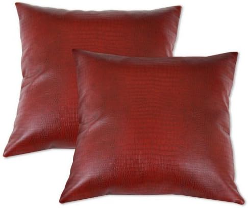 Add Some Luxury and Decorative Style Comfort to Any Room with These Red Faux Leather Accent Pillows (Set of 2)