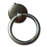 リングがゆらゆら掴みやすく可愛いデザイン。アンティーク調真鍮製ノブ p014