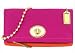 Coach Amanda Satin Foldover Clutch Bag Tote w Gold Chain 12926 Magenta Tangerine