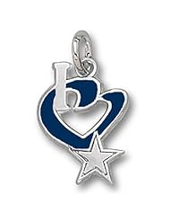 Silver Dallas Cowboys "I Heart Star" Enamel Pendant