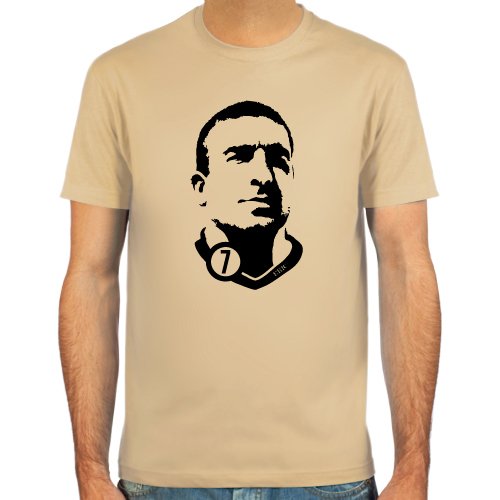 T-Shirt Eric Cantona ::: Farbauswahl: skyblue, sand, weiß oder deepred ::: Fußball-Kult