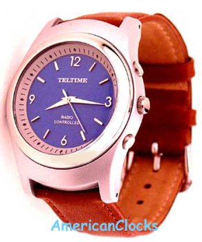 Electronics: 3 Hand Luxury RC Analog Atomic Watch W/Leather Band