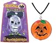 Halloween Flashing Necklace - Skull Jack O Lantern