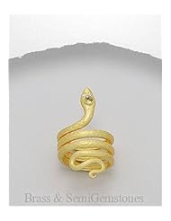 Snake CZ Ring In Brass