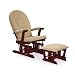 Shermag Deluxe Reclining Glider Rocker Combo, Cherry/Fern Fabric