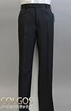 130821ノータックスラックスパンツ黒地織柄ビジネスパンツ 