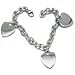Stainless Steel 8 inch Chain Link Bracelet w/ engravable heart charms