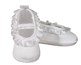 Baby Girls Satin Shoe with Pleated Ribbon - Size 0