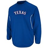 MLB Men's Texas Rangers Long Sleeve Crew Neck Thermabase Tech Fleece Pullover (Pro Royal/Pro White, Medium)
