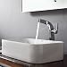 KRAUS C-KCV-122-15100CH Rectangular Ceramic Sink and Typhon Faucet Chrome, White
