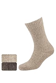 2 Pairs of Moss Stitched Socks with Wool