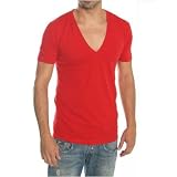 American Apparel Sheer Jersey Short Sleeve Deep V-Neck Shirt by 