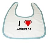 Baby Bib with I Love Sandusky (first name/surname/nickname) by Shopzeus