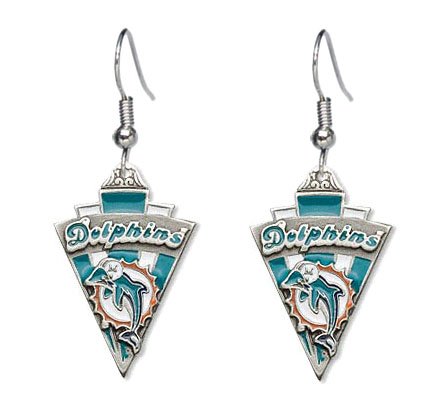 Miami Dolphins Dangle Earrings - NFL Football Fan Shop Sports Team Merchandise
