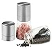 Ipow Salt and Pepper Mills Set - Dual Set of Combo Spice Grinders For Salt & Pepper with Ceramic Adjustable Coarseness - Stainless Steel Salt & Pepper Grinder Manual, Salt & Pepper Shakers Pair
