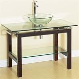 Geneva 44 Bathroom Vanity with Glass Countertop