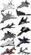 InAir Diecast Planes 12 piece Set with Aircraft ID Guide - Modern Assortment