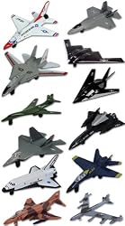InAir Diecast Planes 12 piece Set with Aircraft ID Guide - Modern Assortment