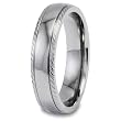 Engraved Grooved Domed Polished Titanium Ring (5mm) - Sizes 5-13