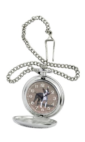 American Kennel Club Men's D1605 Boston Terrier Pocket Watch with Chain