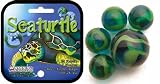Mega Marbles - SEA TURTLE MARBLES NET (1 Shooter Marble, 24 Player Marbles & 2 Display Rings)
