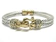 Two Tone Crystal Edge Metal Cable Link Fashion Bracelet