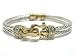Two Tone Crystal Edge Metal Cable Link Fashion Bracelet