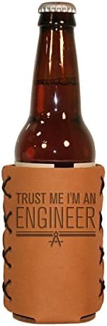 Leather Bottle Holder Trust Me I'm an Engineer / Bootle Hugger...