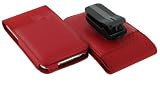 Assorted Colors - Hybrid Leather Nylon Case with Belt Clip for Generation 2 iPod Touch 2 8gb 16gb 32gb MP3 Player (iPod Touch 8 gb 16 gb 32 gb NOT included), Red