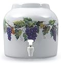 Ceramic Water Crock Dispenser - Grape Vines