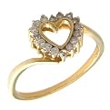 10K Yellow Gold with .25CTTW Diamond Heart Ring