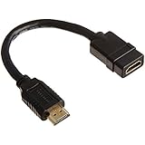 Monoprice 8inch 28AWG High Speed Male to Female HDMI&reg; Port Saver - Black