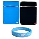 Black - Blue Reversible 2 Side Soft Sleeve for 13.3 Inch Acer Aspire Timeline AS3810TZ-4880 Apple MacBook MB466LL/A Apple MacBook MC240LL/A Apple MacBook Air MC234LL/A Sony VAIO VGN-SR430J/B