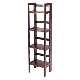 Folding 4-Shelf Unit - Walnut by Home Storage Warehouse