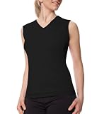 Danskin Womens Cotton Stretch V-Neck Shell Top