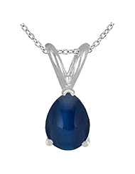 1.38Ct Pear Sapphire Pendant in 14k White Gold
