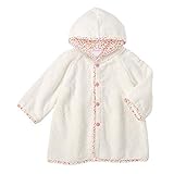 MIKIHOUSE FIRST(ミキハウスファースト)小花柄フードのベビーバスローブ フリー(70-90cm),白（01）