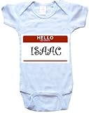 HELLO MY NAME IS ISAAC - Name-series - White Or Blue Onesie / Baby T-shirt