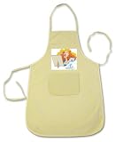 100% Cotton Apron with image: imitating, humans, human, body, individuals, people, individual, woman, persons, cat, grooming, person, makeup